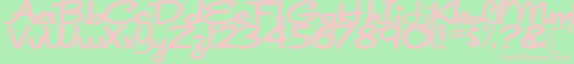 フォントJapanRegular – 緑の背景にピンクのフォント