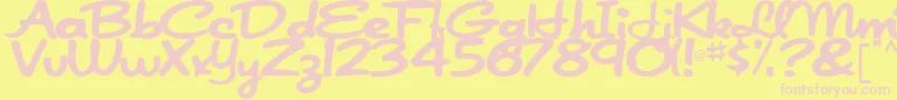 JapanRegular Font – Pink Fonts on Yellow Background