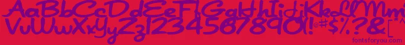 JapanRegular Font – Purple Fonts on Red Background