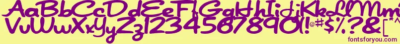 JapanRegular Font – Purple Fonts on Yellow Background