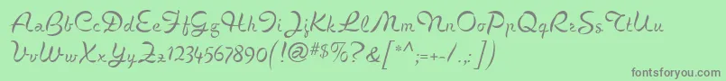 フォントCigno – 緑の背景に灰色の文字