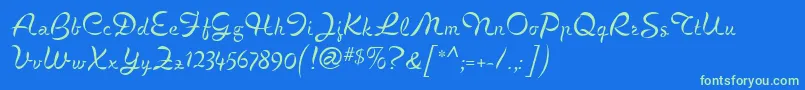 Cigno Font – Green Fonts on Blue Background