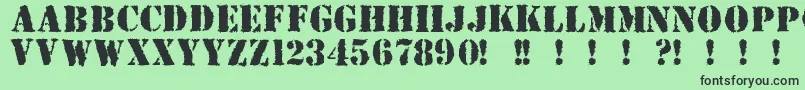 Due Font – Black Fonts on Green Background