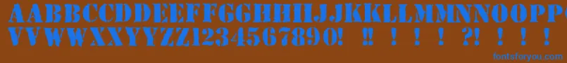 Due Font – Blue Fonts on Brown Background