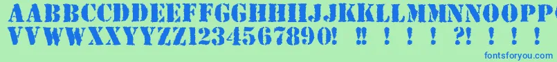 Due Font – Blue Fonts on Green Background