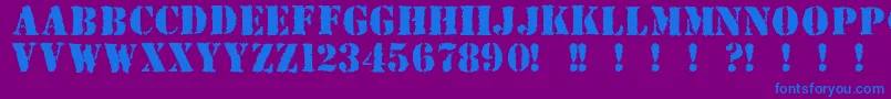 Due Font – Blue Fonts on Purple Background