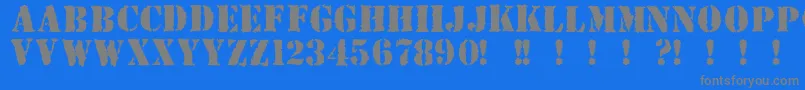 フォントDue – 青い背景に灰色の文字