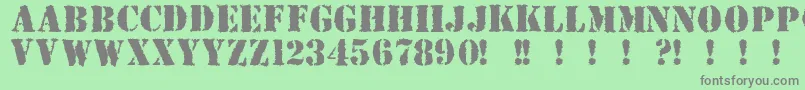 Due-Schriftart – Graue Schriften auf grünem Hintergrund