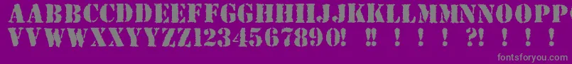 Due Font – Gray Fonts on Purple Background