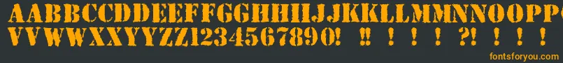 Due-Schriftart – Orangefarbene Schriften auf schwarzem Hintergrund