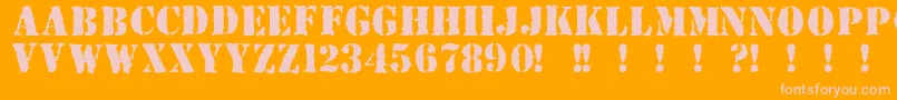 Due Font – Pink Fonts on Orange Background