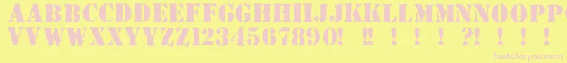 Fonte Due – fontes rosa em um fundo amarelo
