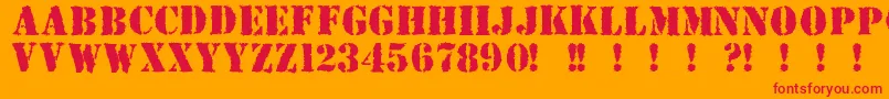 Due Font – Red Fonts on Orange Background