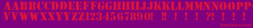 Due Font – Red Fonts on Purple Background
