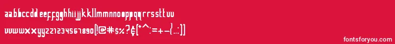 FooledByGayus-Schriftart – Weiße Schriften auf rotem Hintergrund