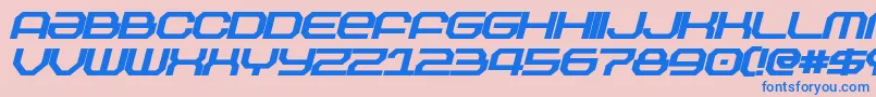 Fonte OutlandBlackItalic – fontes azuis em um fundo rosa