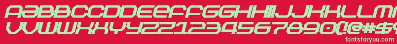 OutlandBlackItalic Font – Green Fonts on Red Background
