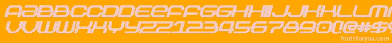 OutlandBlackItalic-Schriftart – Rosa Schriften auf orangefarbenem Hintergrund