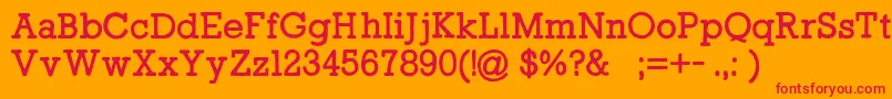 フォントIamarockFreeForPersonalUseOnly – オレンジの背景に赤い文字