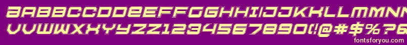 U.S.S.DallasAcademyItalic Font – Yellow Fonts on Purple Background