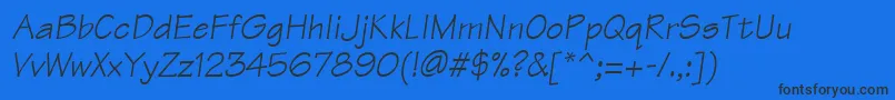 ManualSsiItalic Font – Black Fonts on Blue Background
