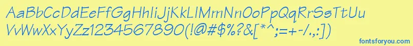 ManualSsiItalic Font – Blue Fonts on Yellow Background