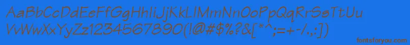 ManualSsiItalic Font – Brown Fonts on Blue Background