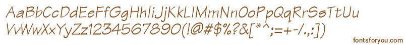 ManualSsiItalic-fontti – ruskeat fontit valkoisella taustalla
