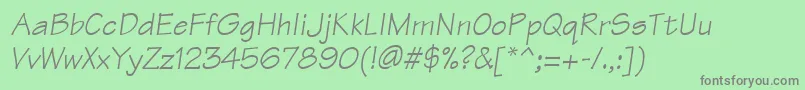 ManualSsiItalic Font – Gray Fonts on Green Background