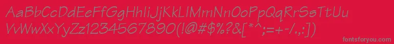 ManualSsiItalic-Schriftart – Graue Schriften auf rotem Hintergrund