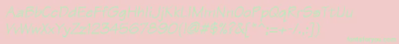 ManualSsiItalic Font – Green Fonts on Pink Background