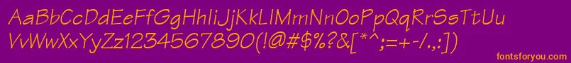 ManualSsiItalic Font – Orange Fonts on Purple Background