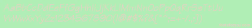 ManualSsiItalic Font – Pink Fonts on Green Background