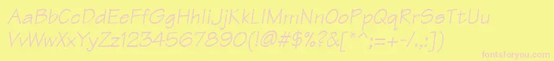 ManualSsiItalic Font – Pink Fonts on Yellow Background