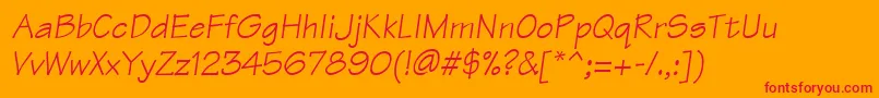 ManualSsiItalic Font – Red Fonts on Orange Background