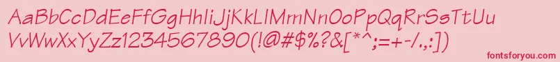 ManualSsiItalic Font – Red Fonts on Pink Background
