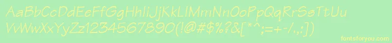 ManualSsiItalic Font – Yellow Fonts on Green Background