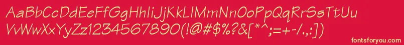 ManualSsiItalic Font – Yellow Fonts on Red Background