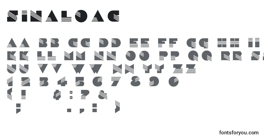 Schriftart Sinaloac – Alphabet, Zahlen, spezielle Symbole
