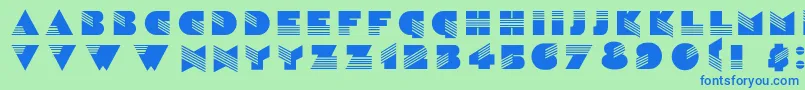 フォントSinaloac – 青い文字は緑の背景です。