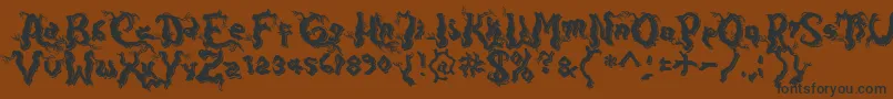 DarkwoodShadow-Schriftart – Schwarze Schriften auf braunem Hintergrund