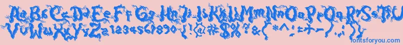 fuente DarkwoodShadow – Fuentes Azules Sobre Fondo Rosa