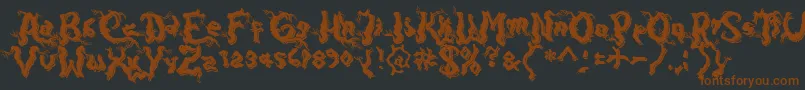 DarkwoodShadow-fontti – ruskeat fontit mustalla taustalla