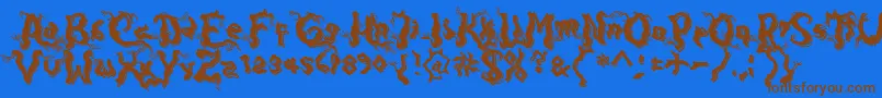 DarkwoodShadow Font – Brown Fonts on Blue Background
