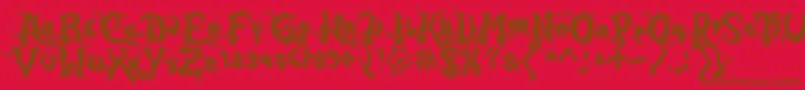 DarkwoodShadow Font – Brown Fonts on Red Background