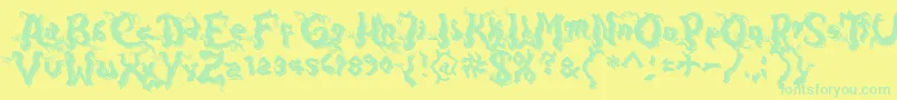 Fonte DarkwoodShadow – fontes verdes em um fundo amarelo