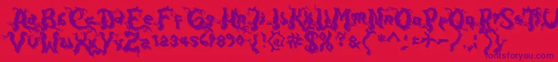 DarkwoodShadow Font – Purple Fonts on Red Background