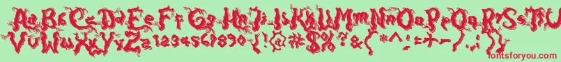 DarkwoodShadow Font – Red Fonts on Green Background