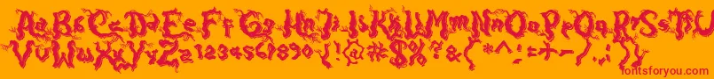 DarkwoodShadow Font – Red Fonts on Orange Background
