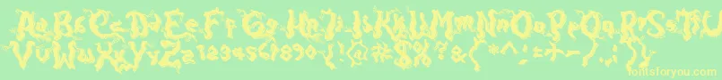 DarkwoodShadow Font – Yellow Fonts on Green Background